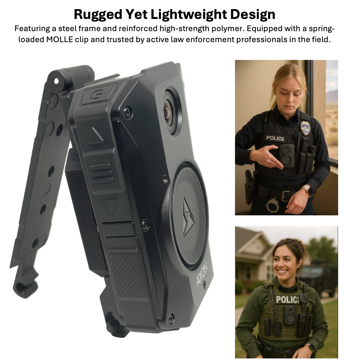 Sandbox Tactical Single Molle Cam Mount designed for Axon Taser body cam 2,3,4